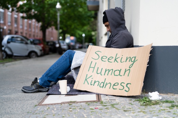 obdachloser einsamer armer mann