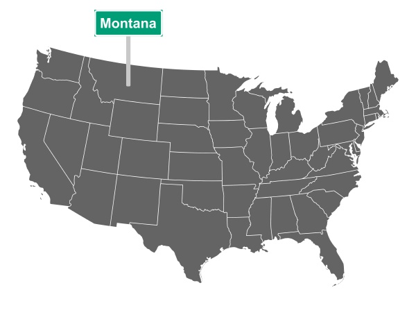 montana state limit zeichen und karte