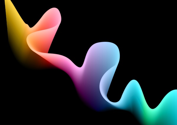 abstrakter designhintergrund mit regenbogenfliessenden linien
