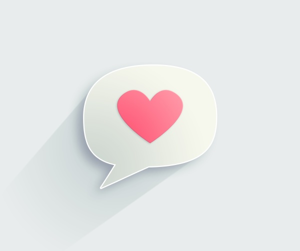 Moderne Liebe. Illustration einer Sprechblase mit Lizenzfreies Foto