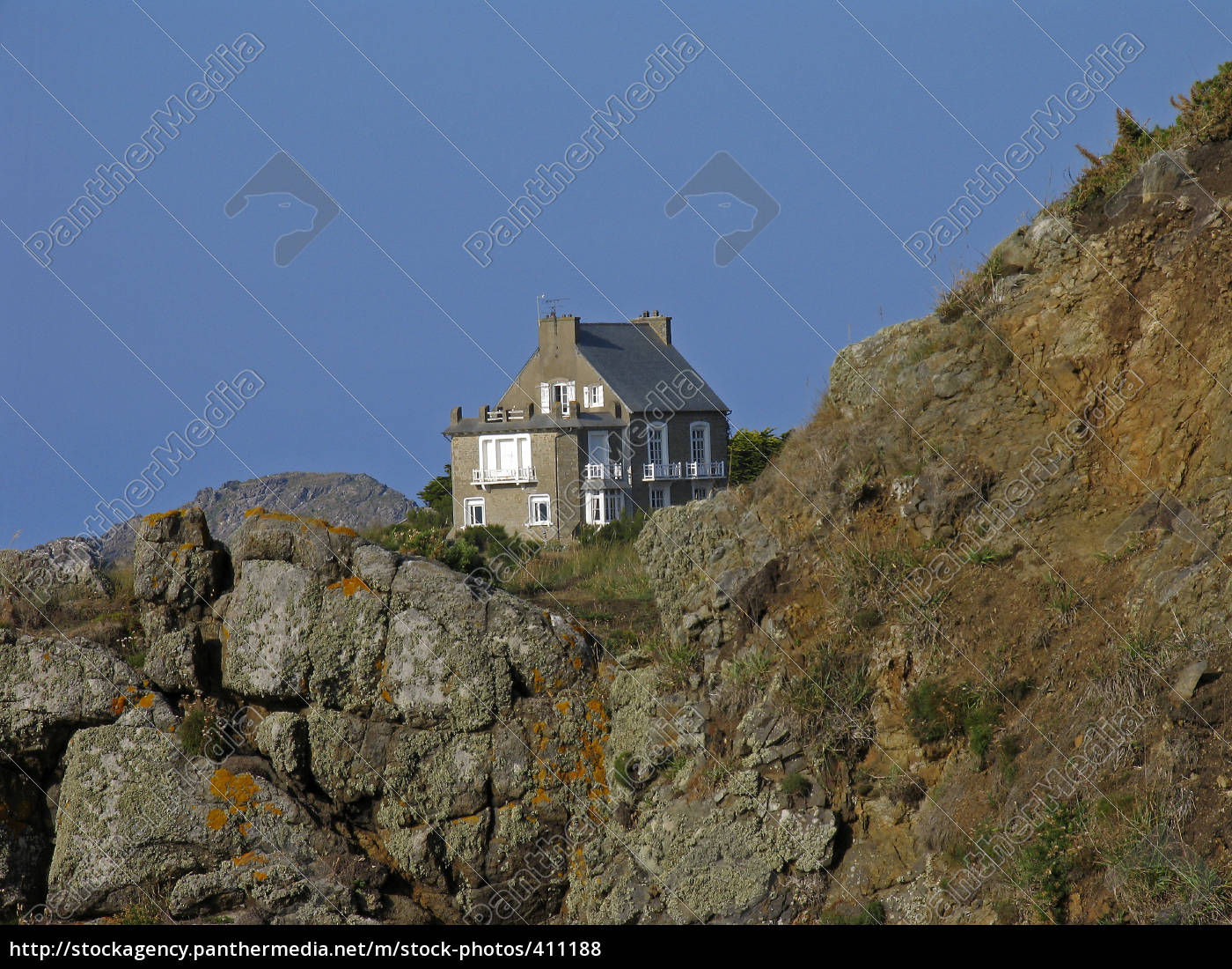 Rotheneuf Haus Am Meer Bretagne Lizenzfreies Foto 411188
