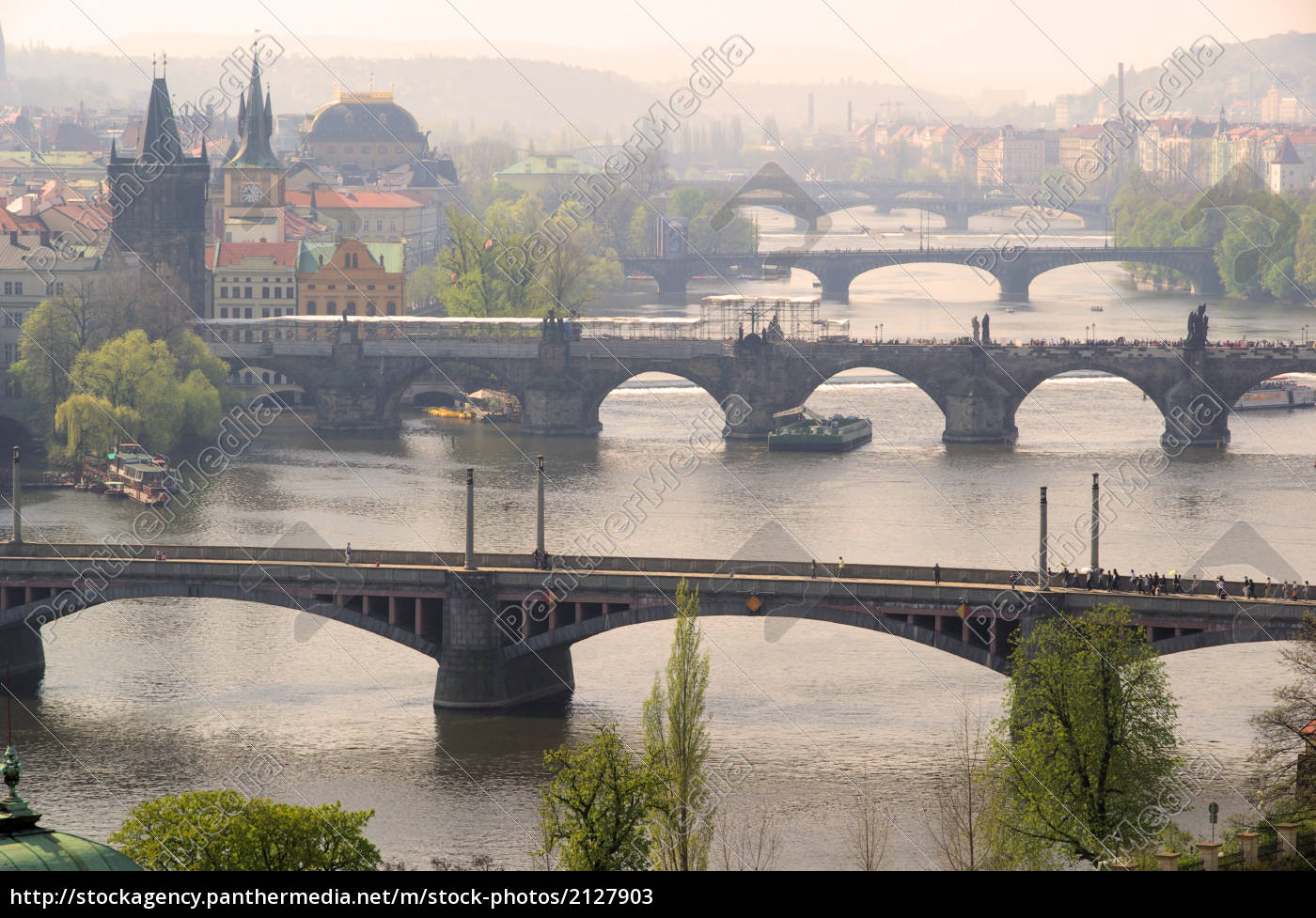 Prag Brucken Von Oben Prague Bridges Aerial View 09 Stockfoto Bildagentur Panthermedia