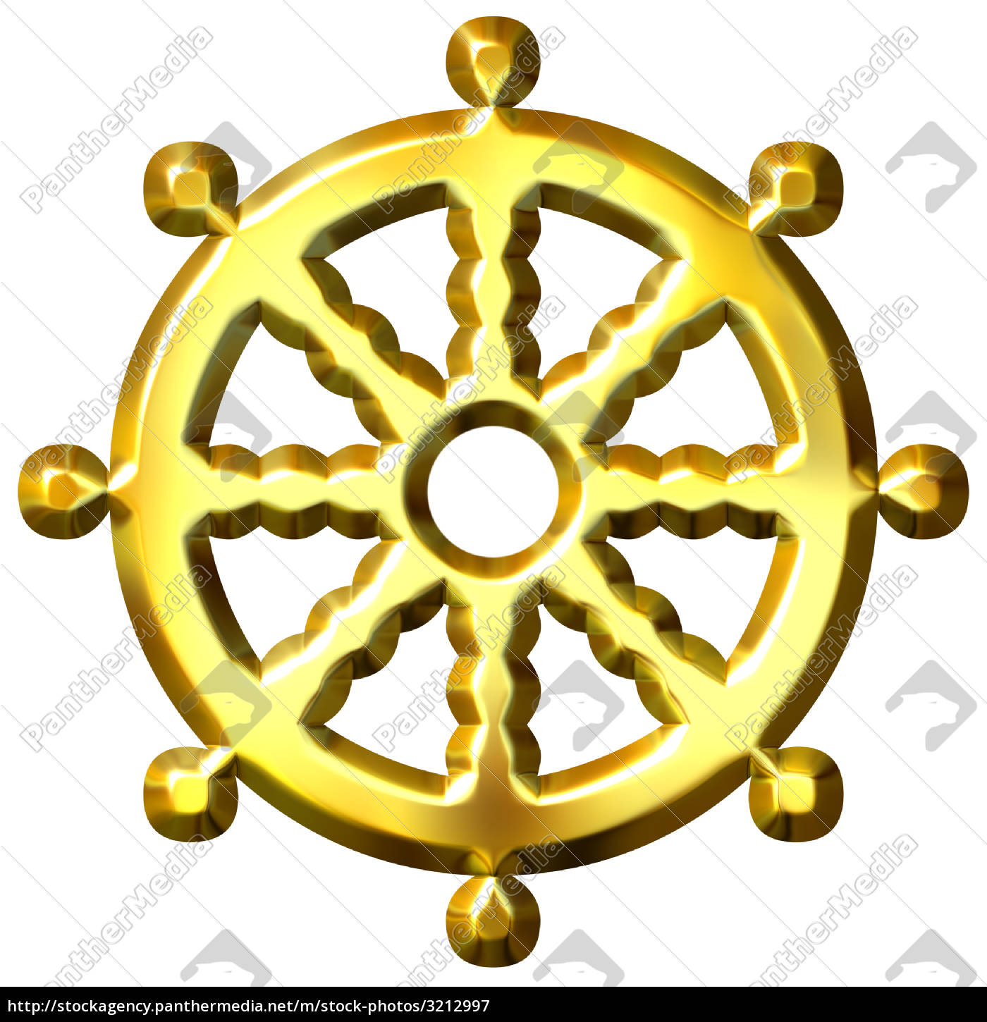 3d Goldenes Buddhismus Symbol Rad Des Dharma Stockfoto Bildagentur Panthermedia