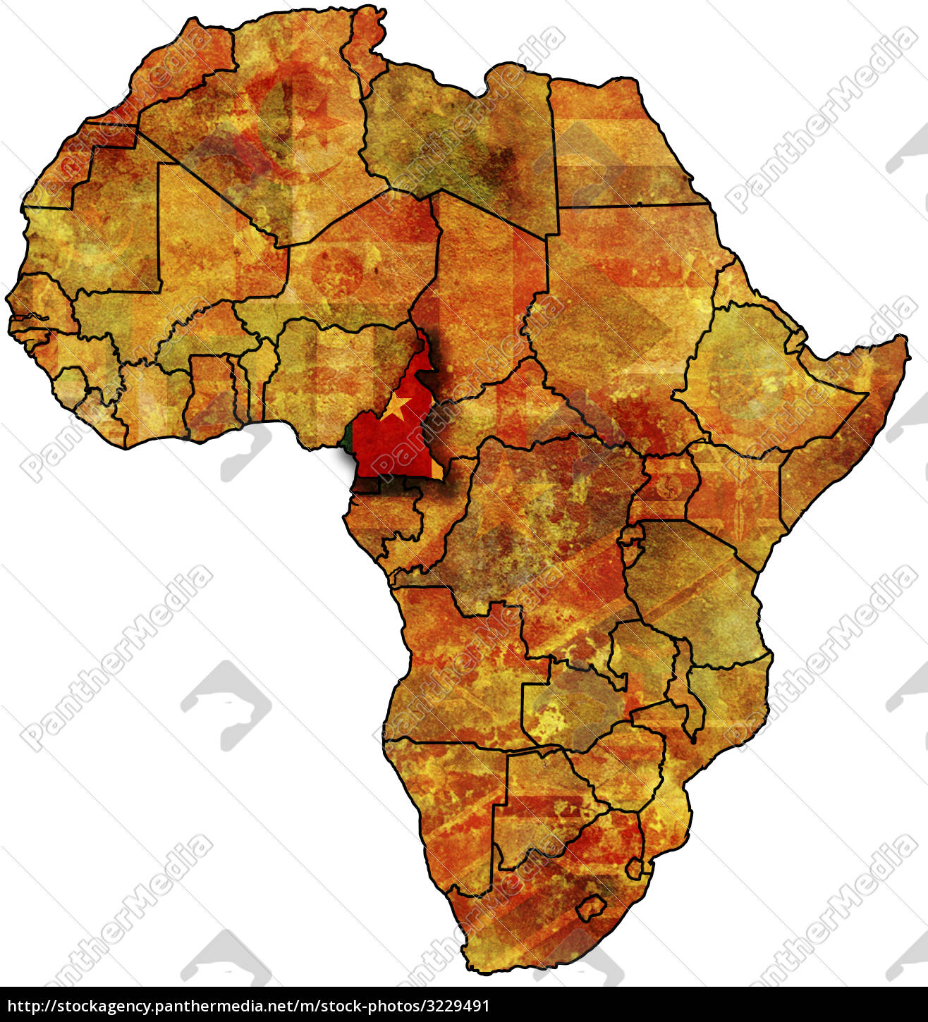 Alte Karte Von Afrika Mit Nationalflaggen Stockfoto Bildagentur Panthermedia