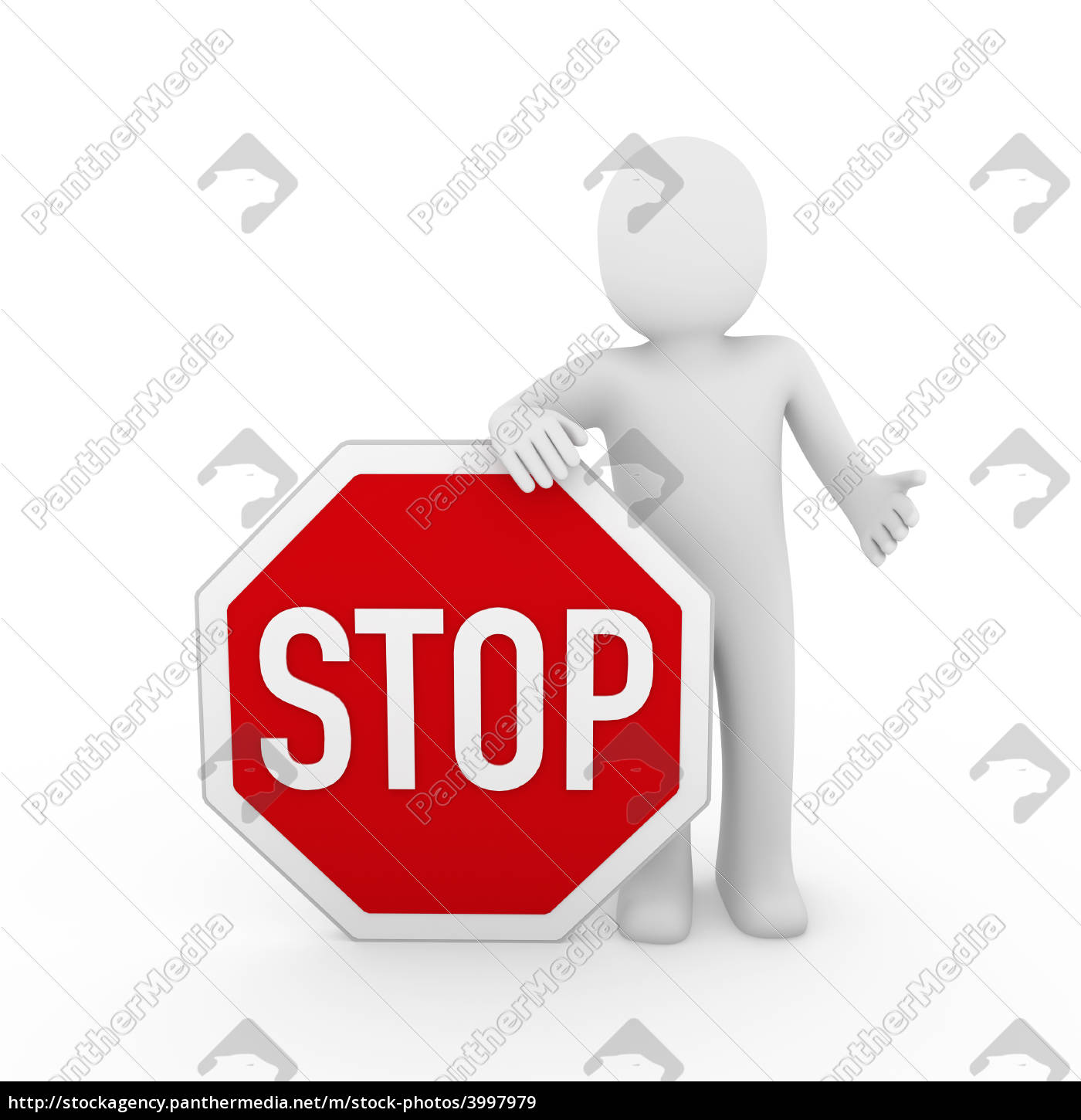 3d Human Stop Red Sign White Lizenzfreies Bild Bildagentur Panthermedia