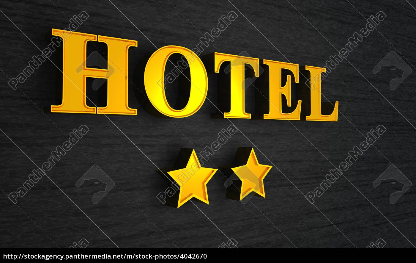 2 Sterne Hotel Schild Gold Auf Schwarz Stock Photo Bildagentur Panthermedia