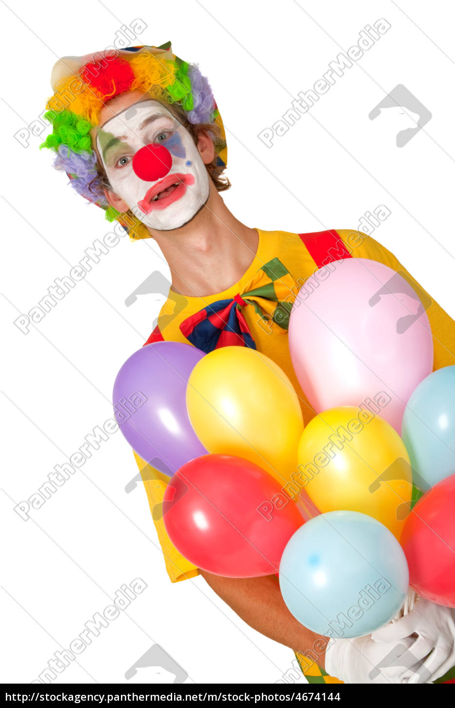 Bunter Clown Mit Luftballons Lizenzfreies Foto Bildagentur Panthermedia