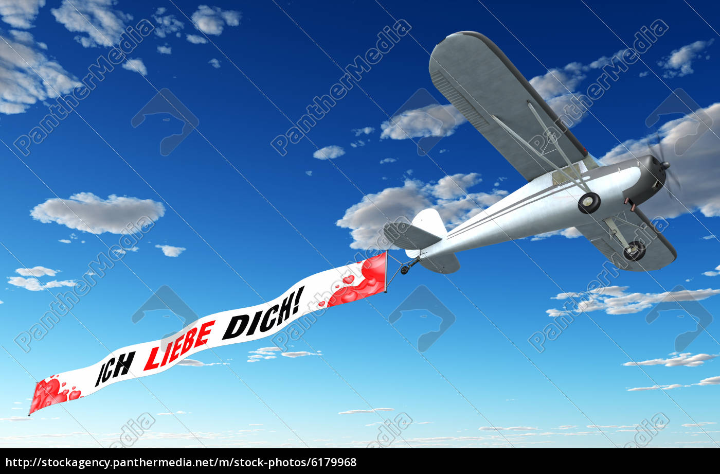 Flugzeug Banner Ich Liebe Dich Lizenzfreies Foto Bildagentur Panthermedia