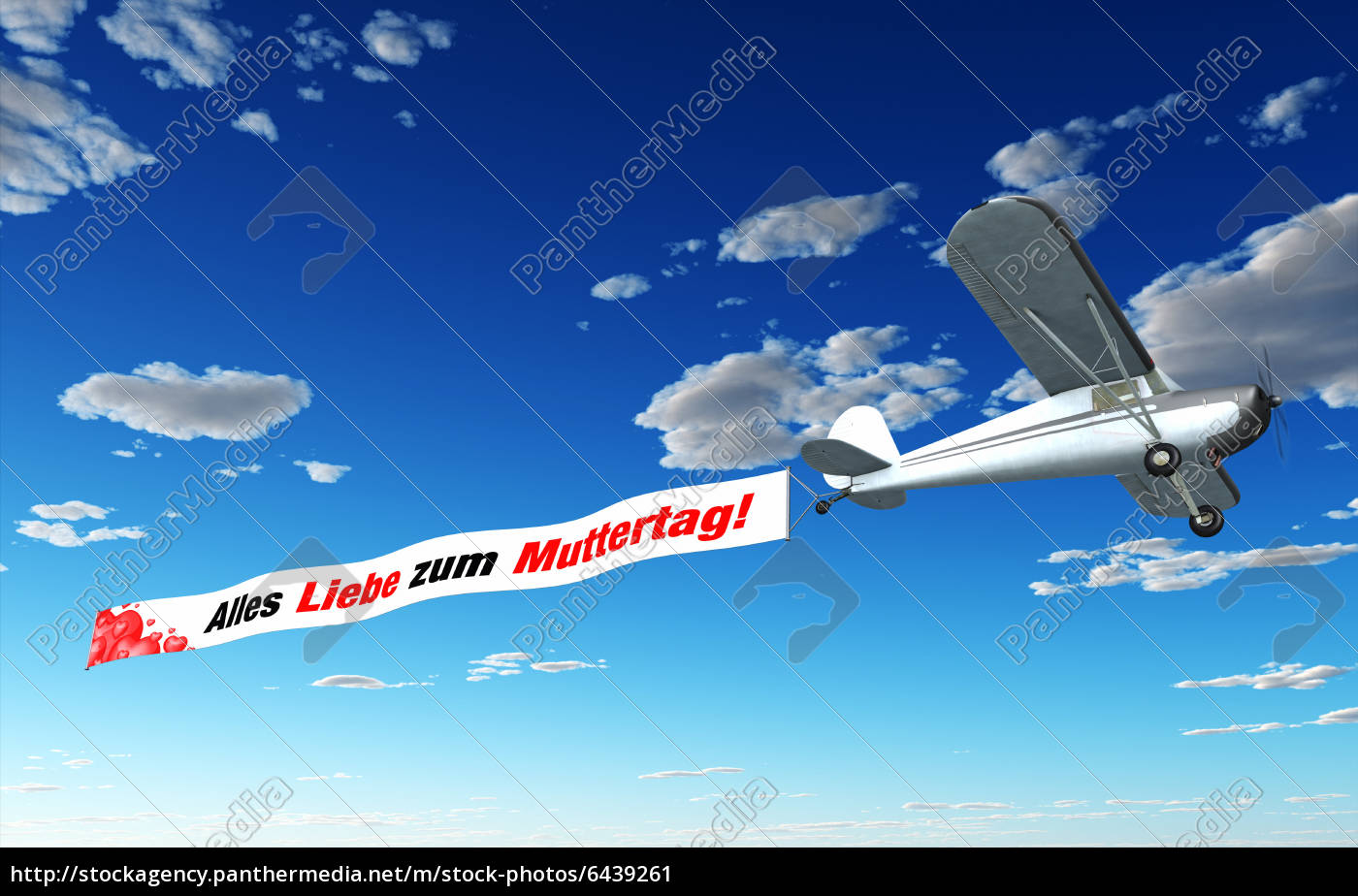 Flugzeug Banner Alles Liebe Zum Muttertag Lizenzfreies Bild Bildagentur Panthermedia