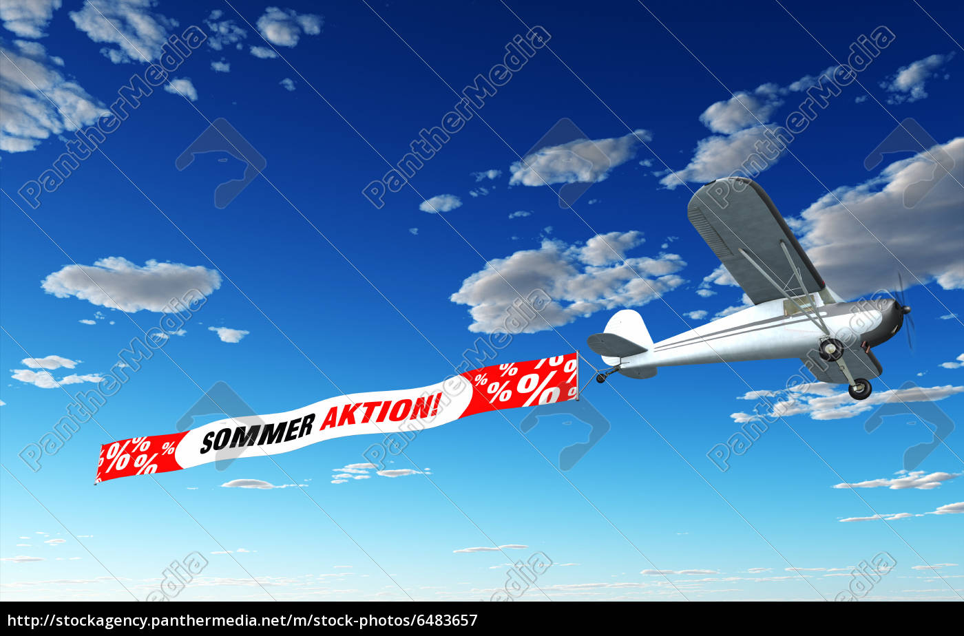 Flugzeug Banner Sommer Aktion Stockfoto Bildagentur Panthermedia