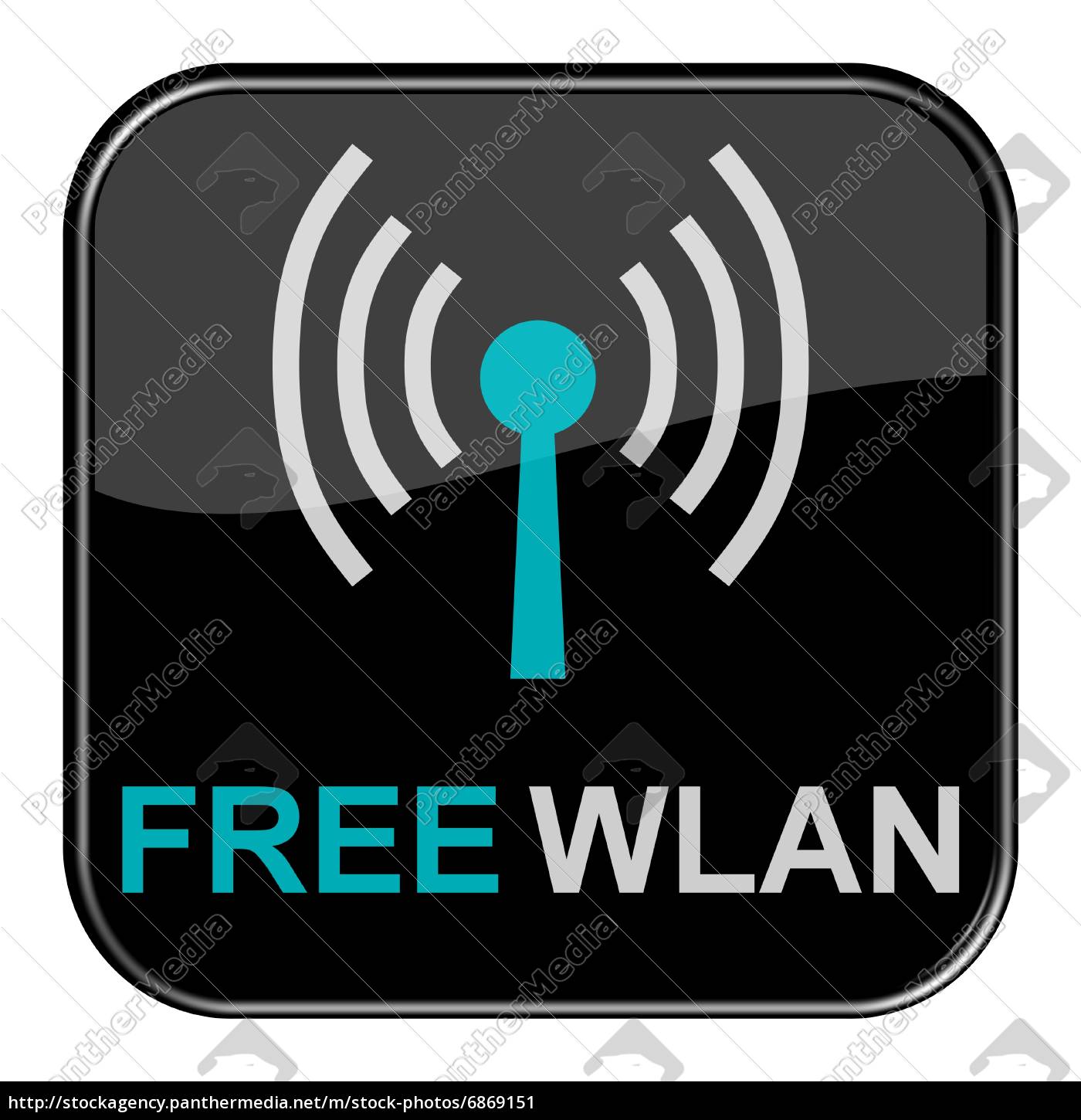 Glossy Button Schwarz Free Wlan Stockfoto 6869151 Bildagentur Panthermedia