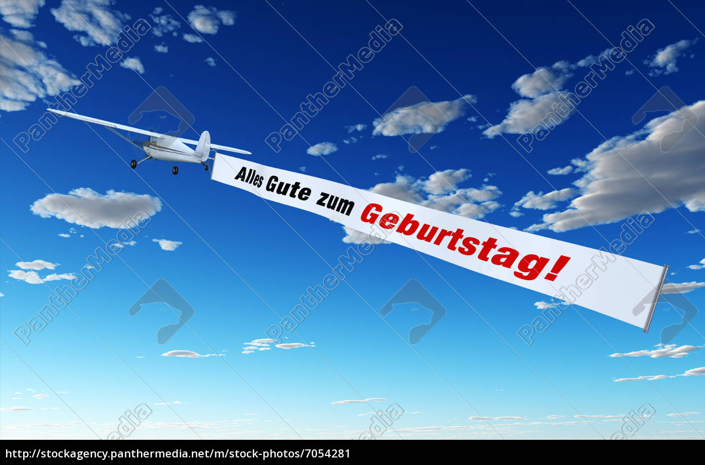 Flugzeug Mit Banner Alles Gute Zum Geburtstag Stockfoto Bildagentur Panthermedia