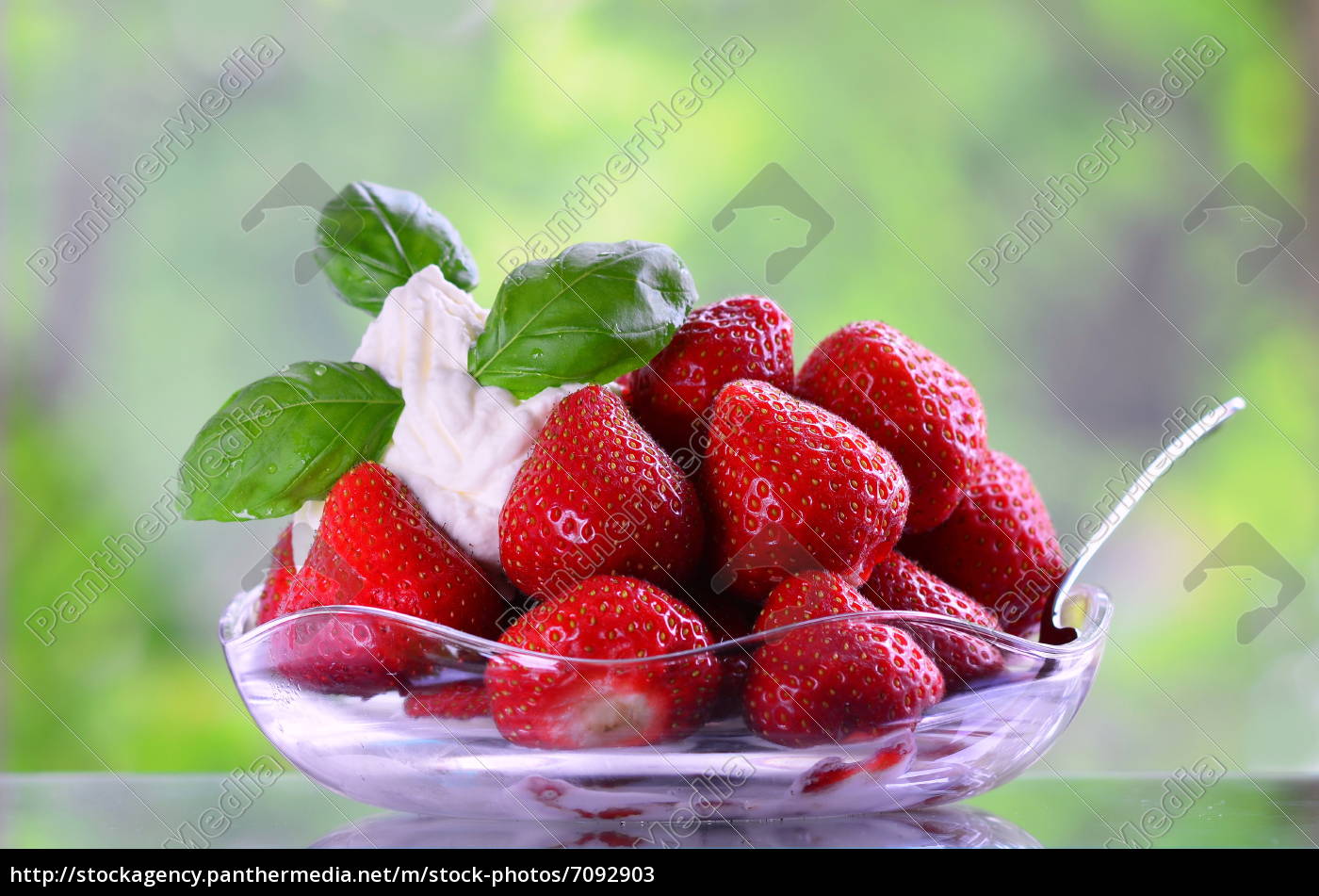 Erdbeeren mit Sahne - Stockfoto - #7092903 | Bildagentur PantherMedia