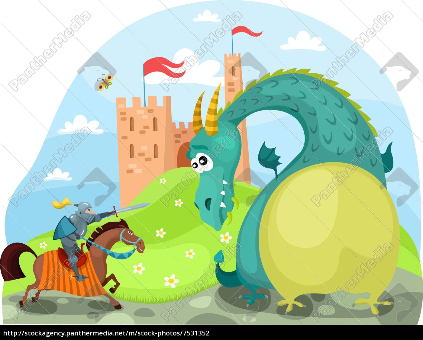 drachen und ritter Lizenzfreies Foto 7531352 Bildagentur
