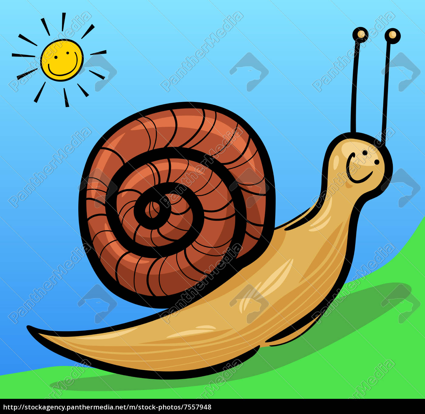 niedliche schnecke cartoon illustration - Lizenzfreies Foto - #7557948