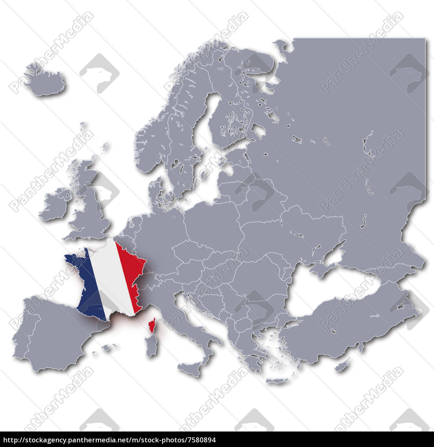 Europa Karte Frankreich Stock Photo Bildagentur Panthermedia