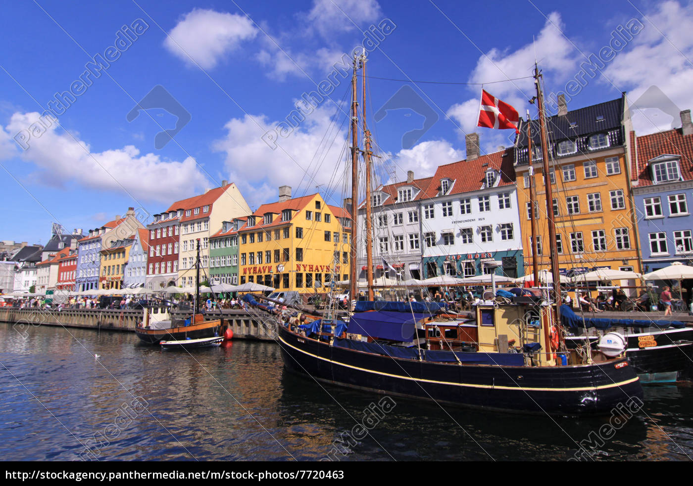 Kopenhagen Hafen Schiff Daenemark Kai Nyhavn Lizenzfreies Bild Bildagentur Panthermedia