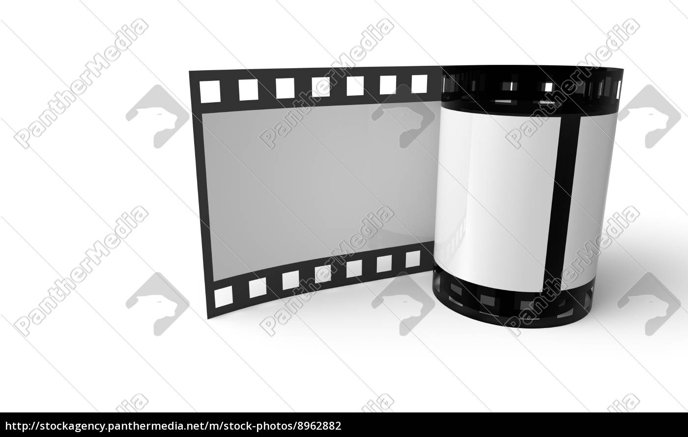 3d Filmrolle Stehend Weiss Schwarz Stock Photo 8962882 Bildagentur Panthermedia