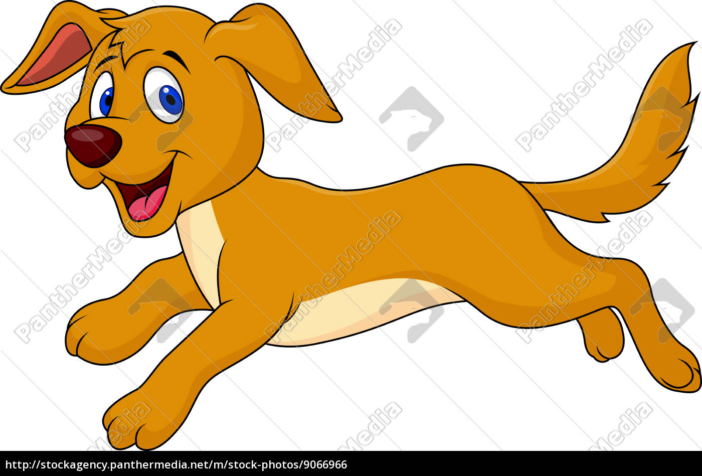 Netter Hund Cartoon Lauf Stockfoto Bildagentur Panthermedia