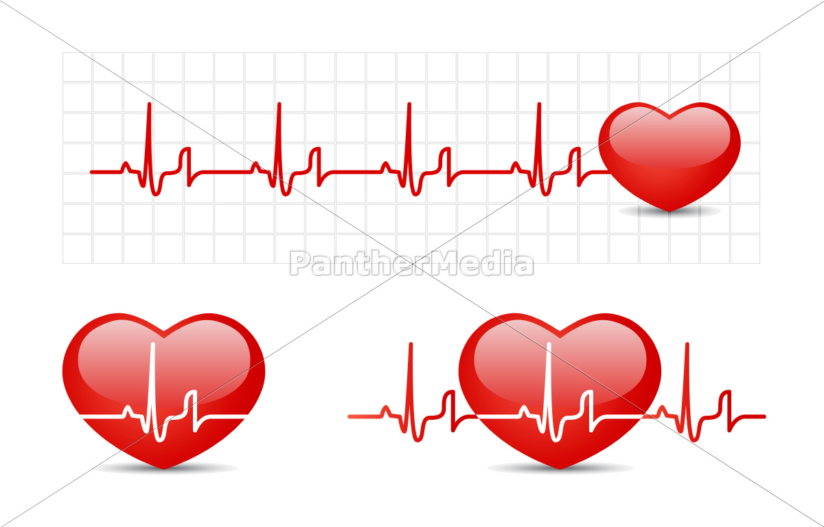  herz  ekg  mit  herz  Stock Photo 9415742 Bildagentur 