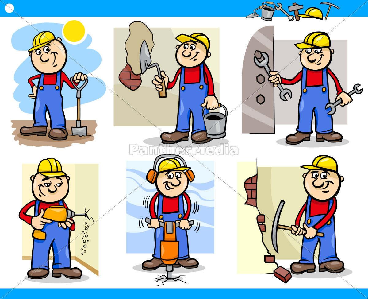 Handwerker Oder Arbeiter Zeichen Gesetzt Stock Photo Bildagentur Panthermedia