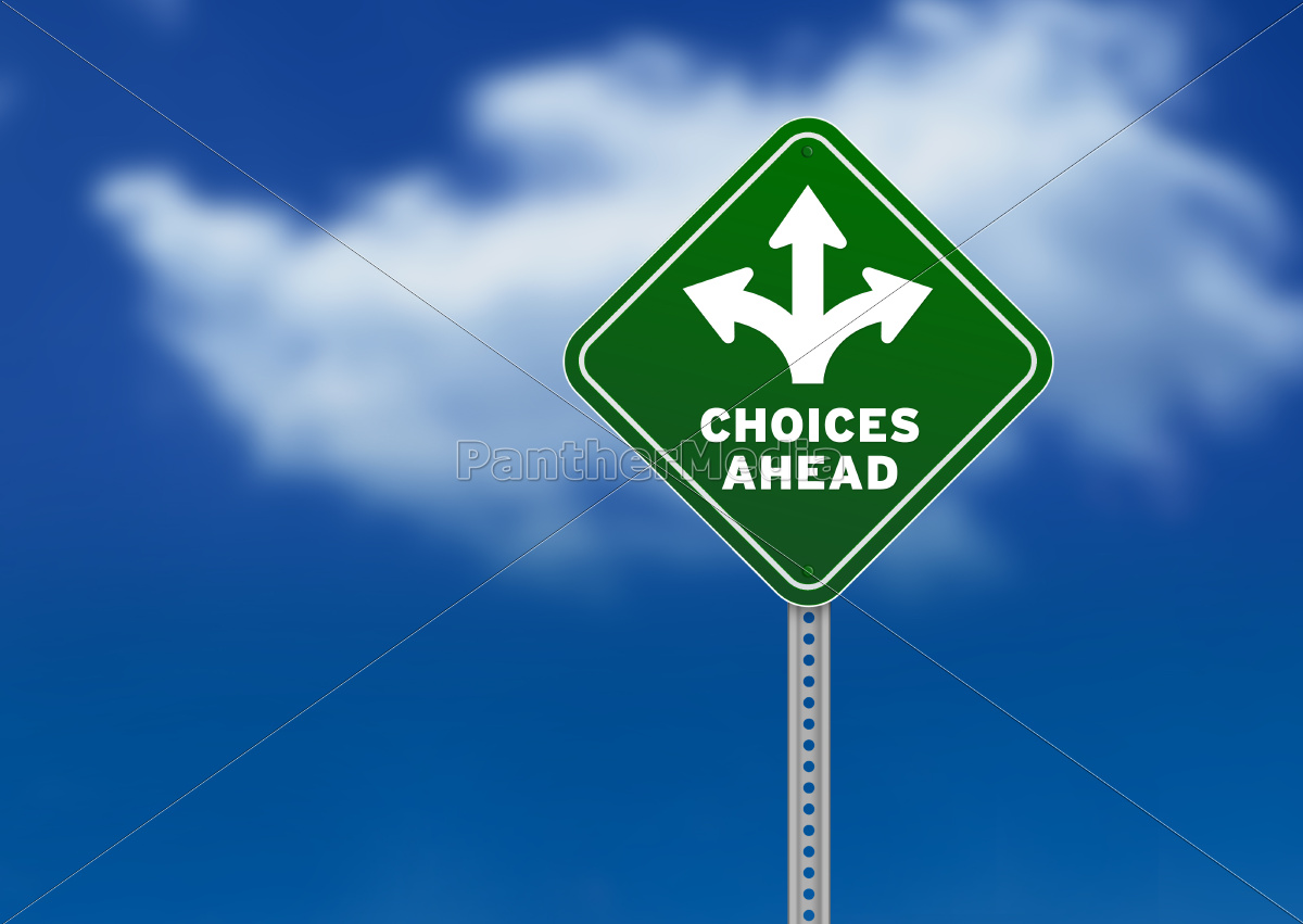 Choices Ahead Road Sign Lizenzfreies Foto 9607476 Bildagentur
