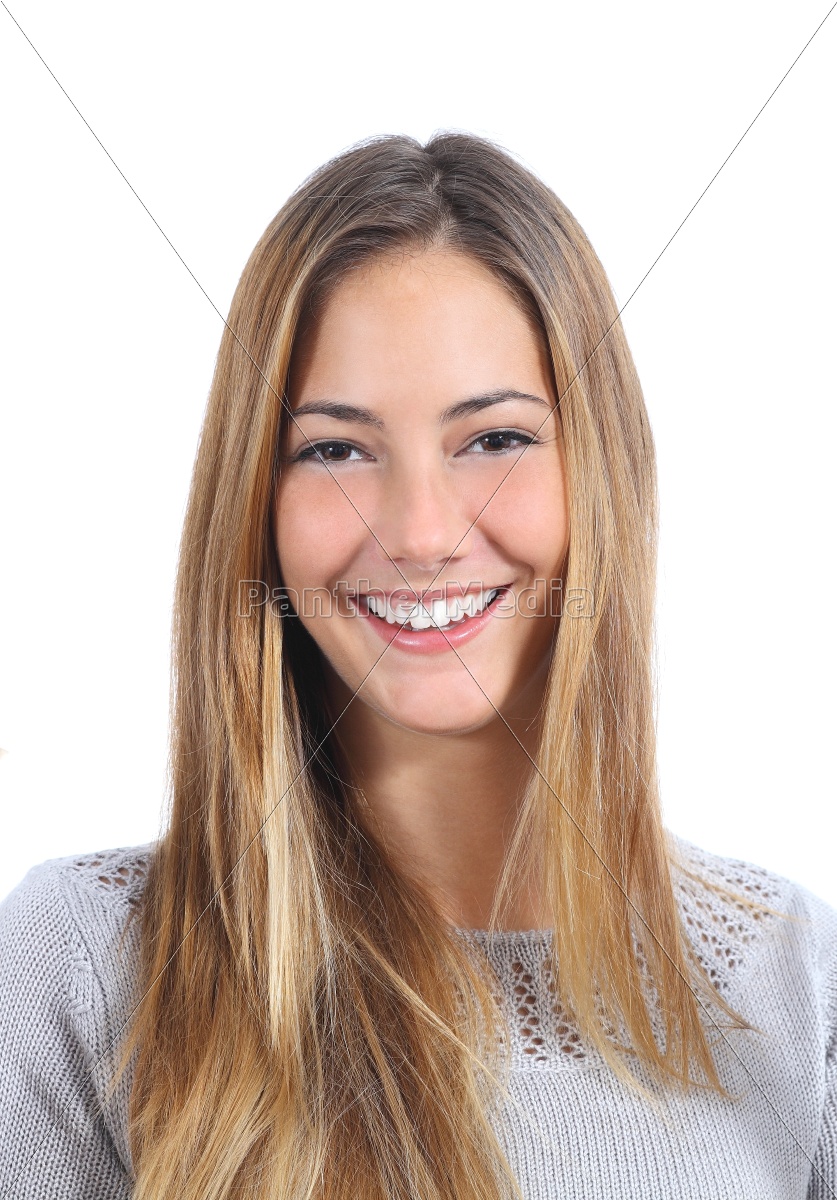 portrait einer jungen frau mit einem perfekten lächeln - Stock Photo ...