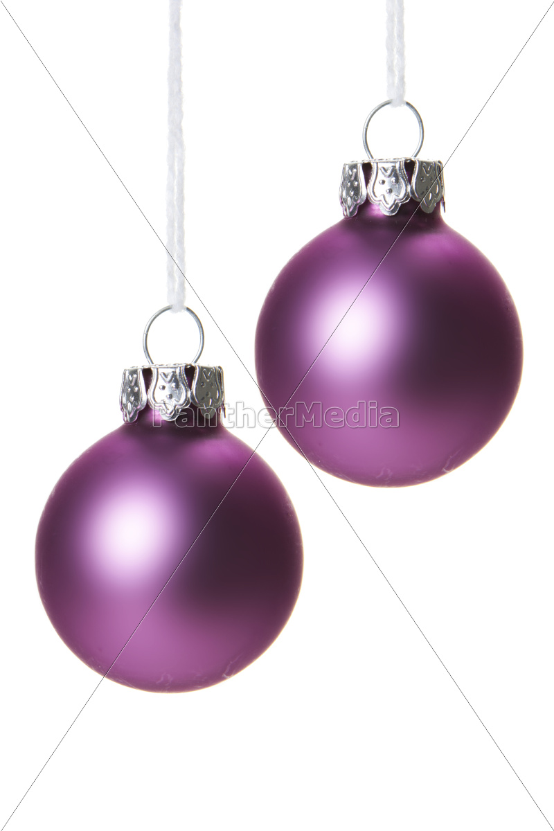 pinke Christbaumkugeln isoliert hängend Lizenzfreies Foto 10098884