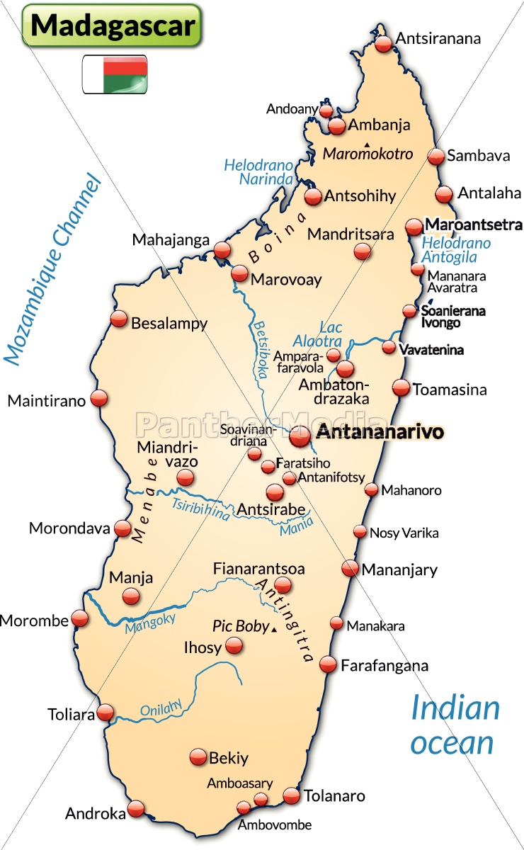 Karte Von Madagaskar Als Ubersichtskarte In Lizenzfreies Bild Bildagentur Panthermedia