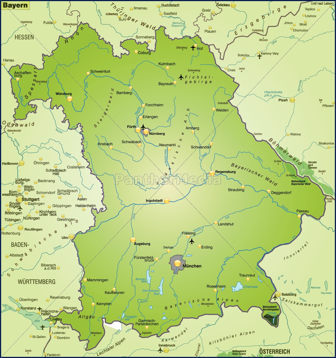 Bayern Karte - Stepmap Bayern Politisch Gegliedert Landkarte Fur
