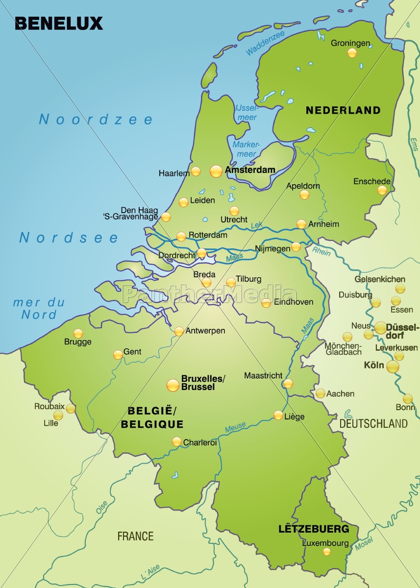 benelux länder landkarte Karte Von Benelux Laender Als Ubersichtskarte In Grun Stockfoto 10656057 Bildagentur Panthermedia benelux länder landkarte