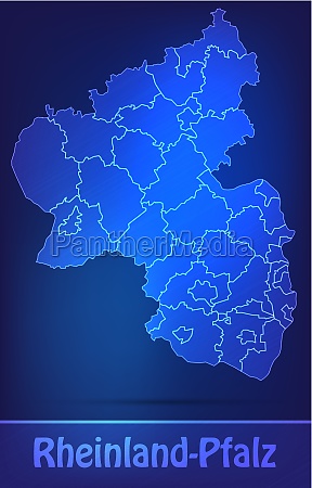 Karte Von Rheinland-Pfalz Mit Grenzen Als Scribble - Lizenzfreies Bild ...