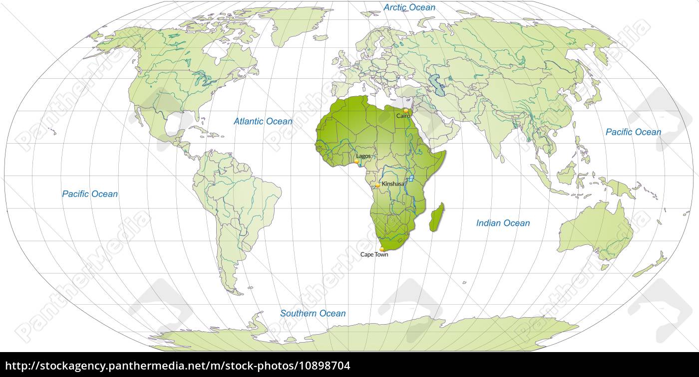 Karte Von Afrika Mit Hauptstadten In Grun Lizenzfreies Foto Bildagentur Panthermedia