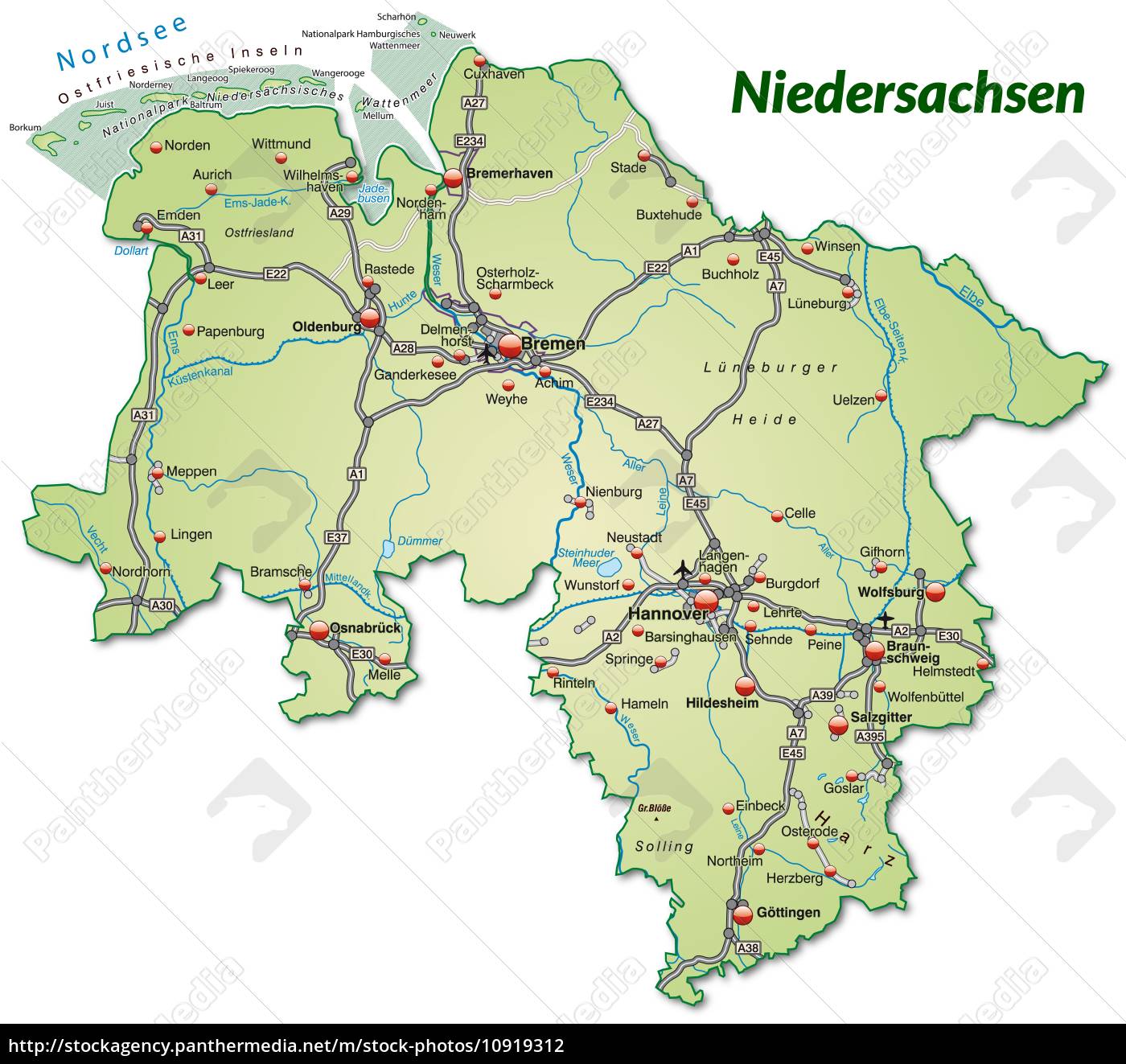 Niedersachsen Landkarte | Ungarn Karte