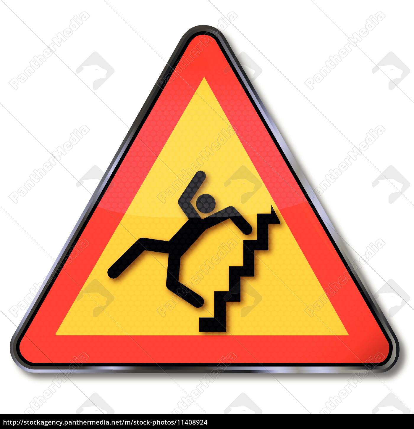  Schild  Achtung steile Treppe und Absturzgefahr  