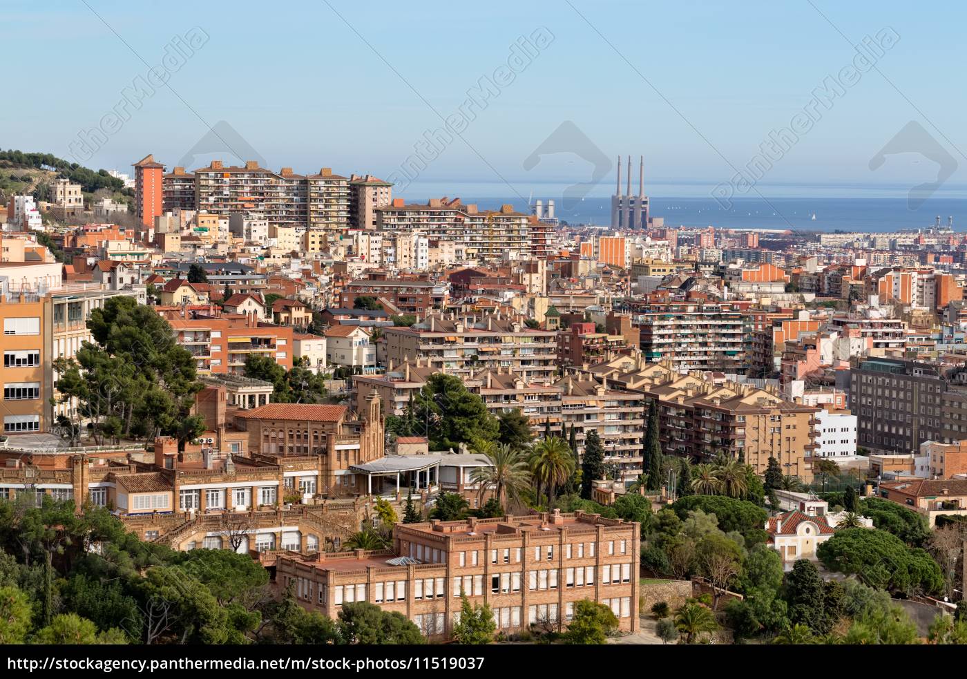 Schone Aussicht Auf Barcelona Von Oben Stockfoto 11519037 Bildagentur Panthermedia