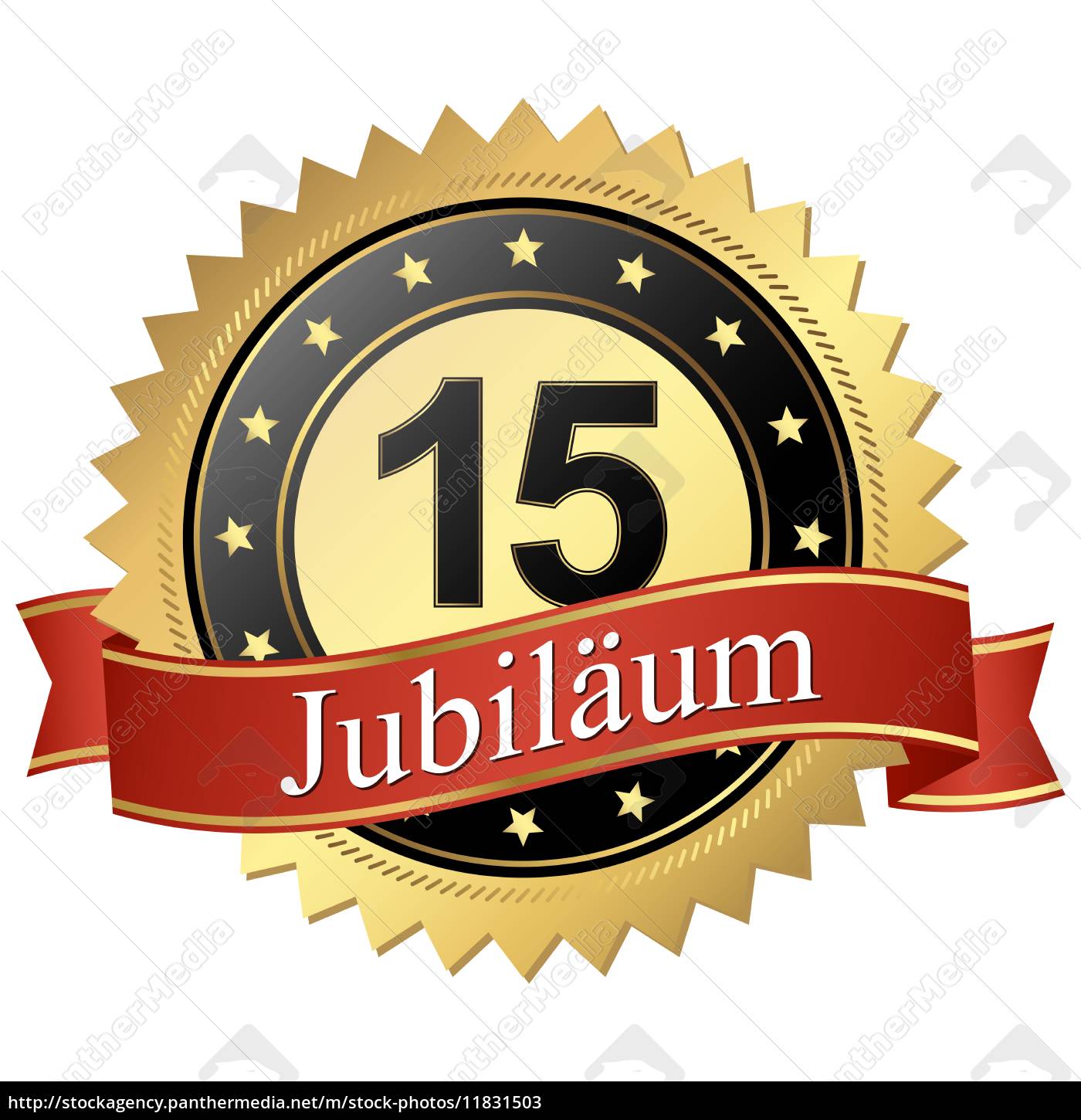 Jubilee Button With Banners German Jubilaum 15 Jahre Lizenzfreies Bild Bildagentur Panthermedia