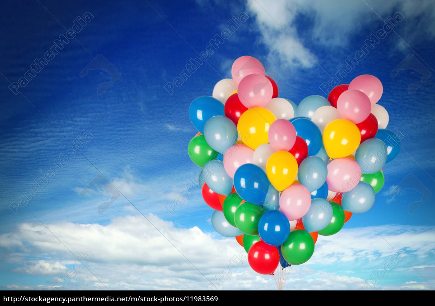 Bunte Luftballons Am Himmel Stockfoto 11983569 Bildagentur Panthermedia