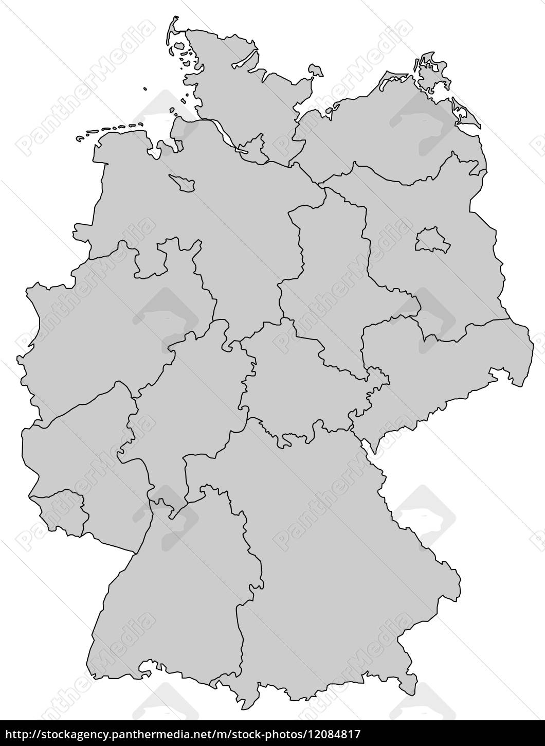 deutschlandkarte grau Deutschlandkarte   Bundesländer grau   Lizenzfreies Bild 