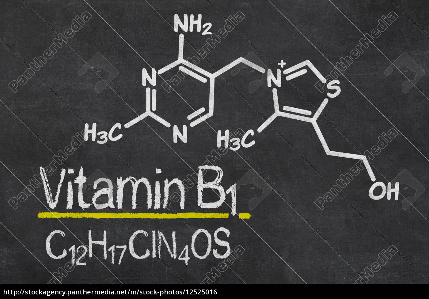 Schiefertafel Mit Der Chemischen Formel Von Vitamin B1 Lizenzfreies Foto 12525016 Bildagentur Panthermedia