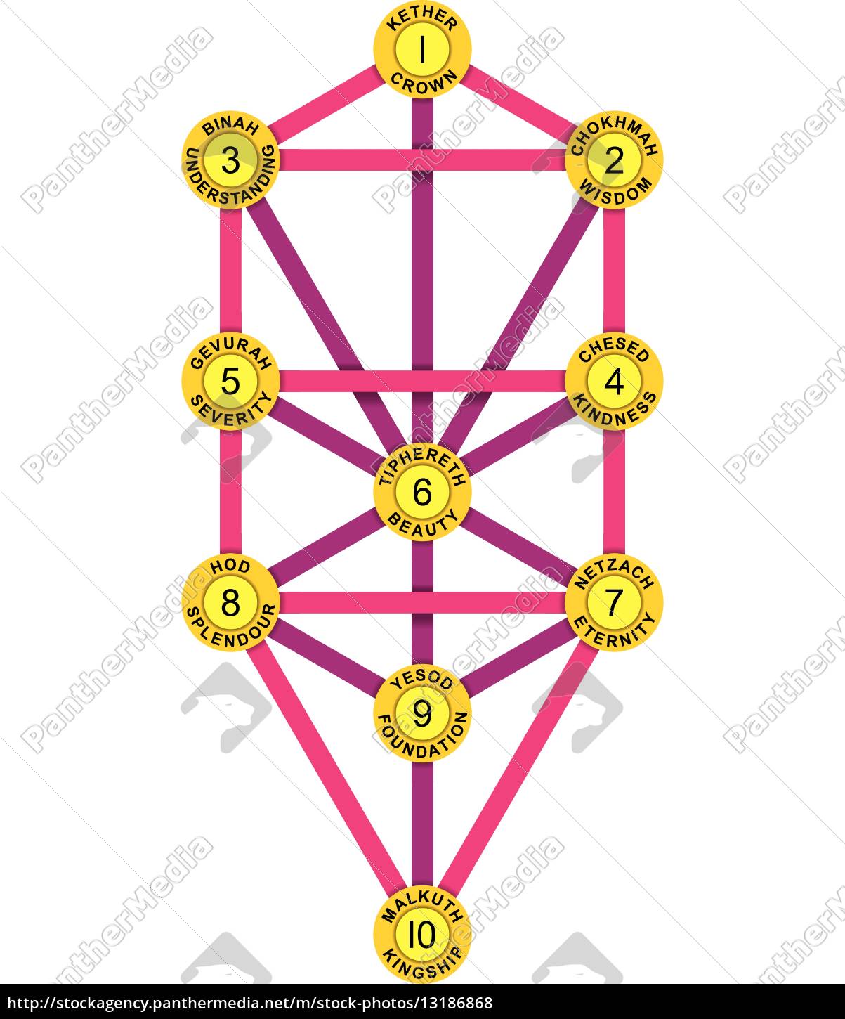 Sephirot Und Baum Des Lebens Gelb Magenta Lizenzfreies Foto Bildagentur Panthermedia