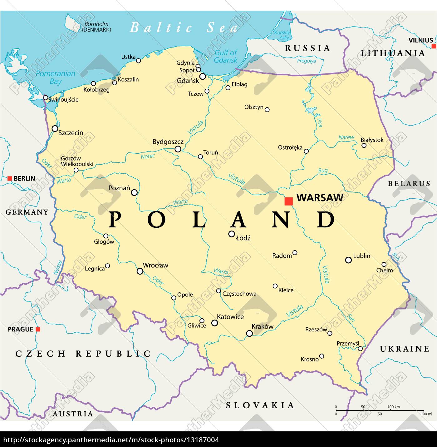 Polen Politische Karte - Lizenzfreies Foto - #13187004 | Bildagentur
