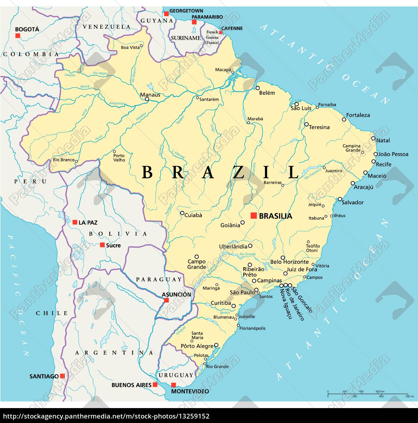 brasilien political map - Lizenzfreies Foto - #13259152 ...
