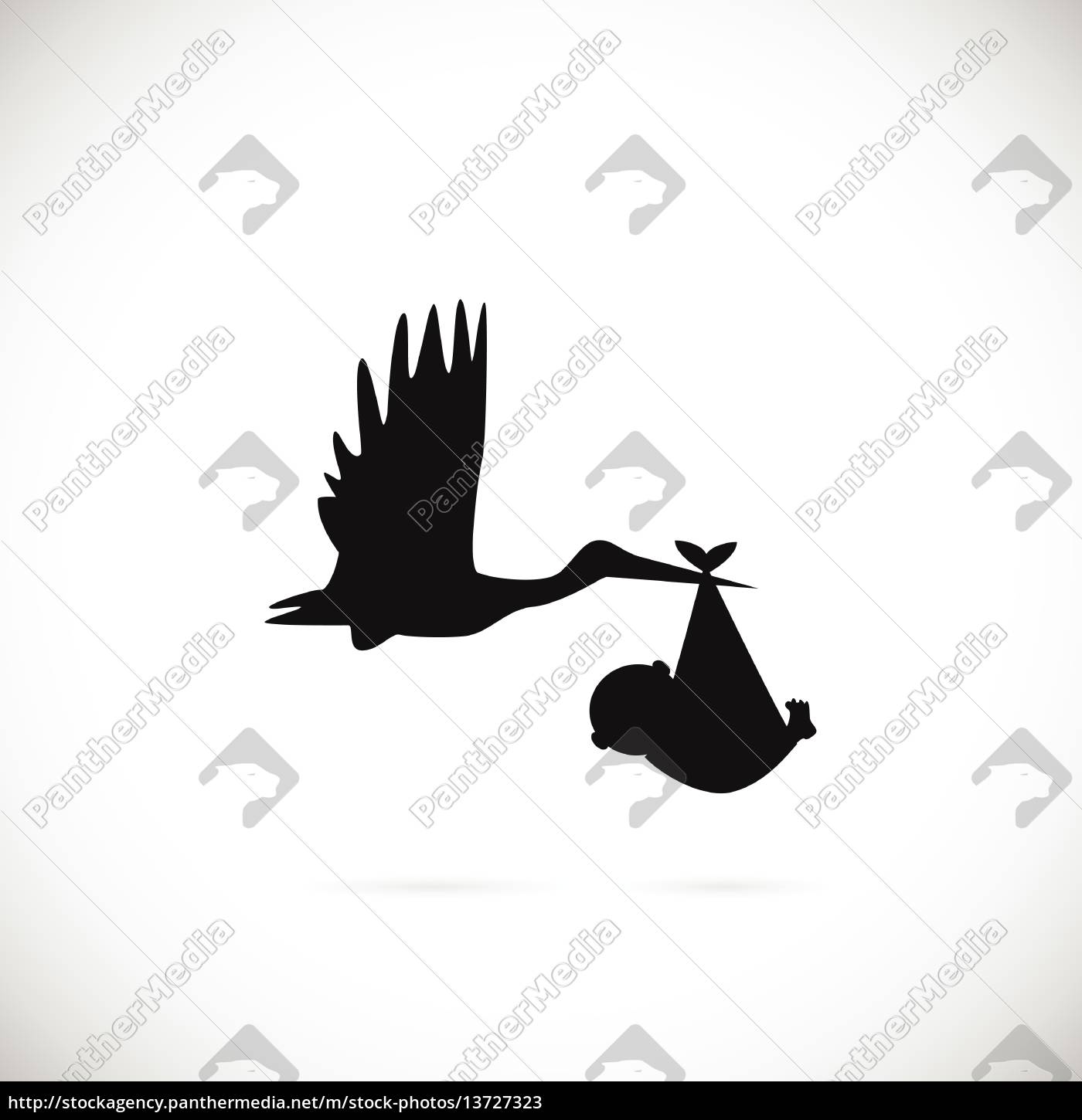 Storch Und Baby Illustration Lizenzfreies Bild Bildagentur Panthermedia