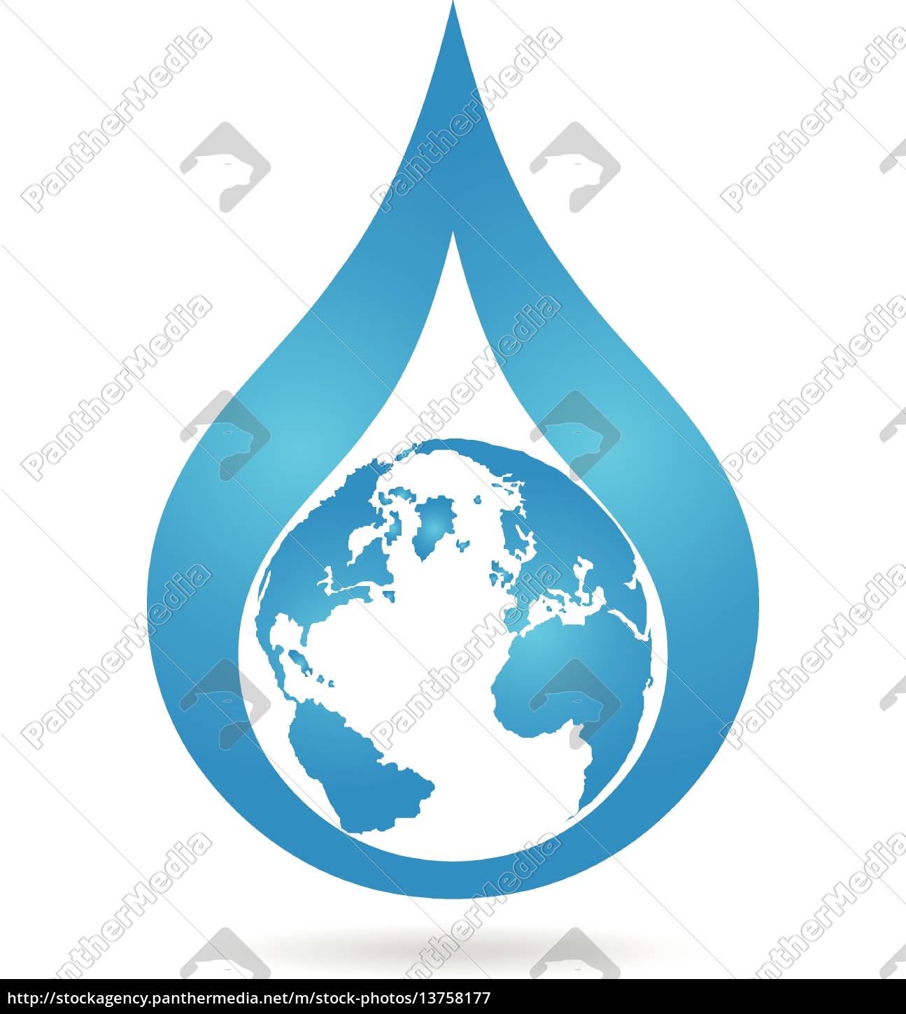 Logo Erde Weltkugel Tropfen Wasser Stockfoto Bildagentur Panthermedia