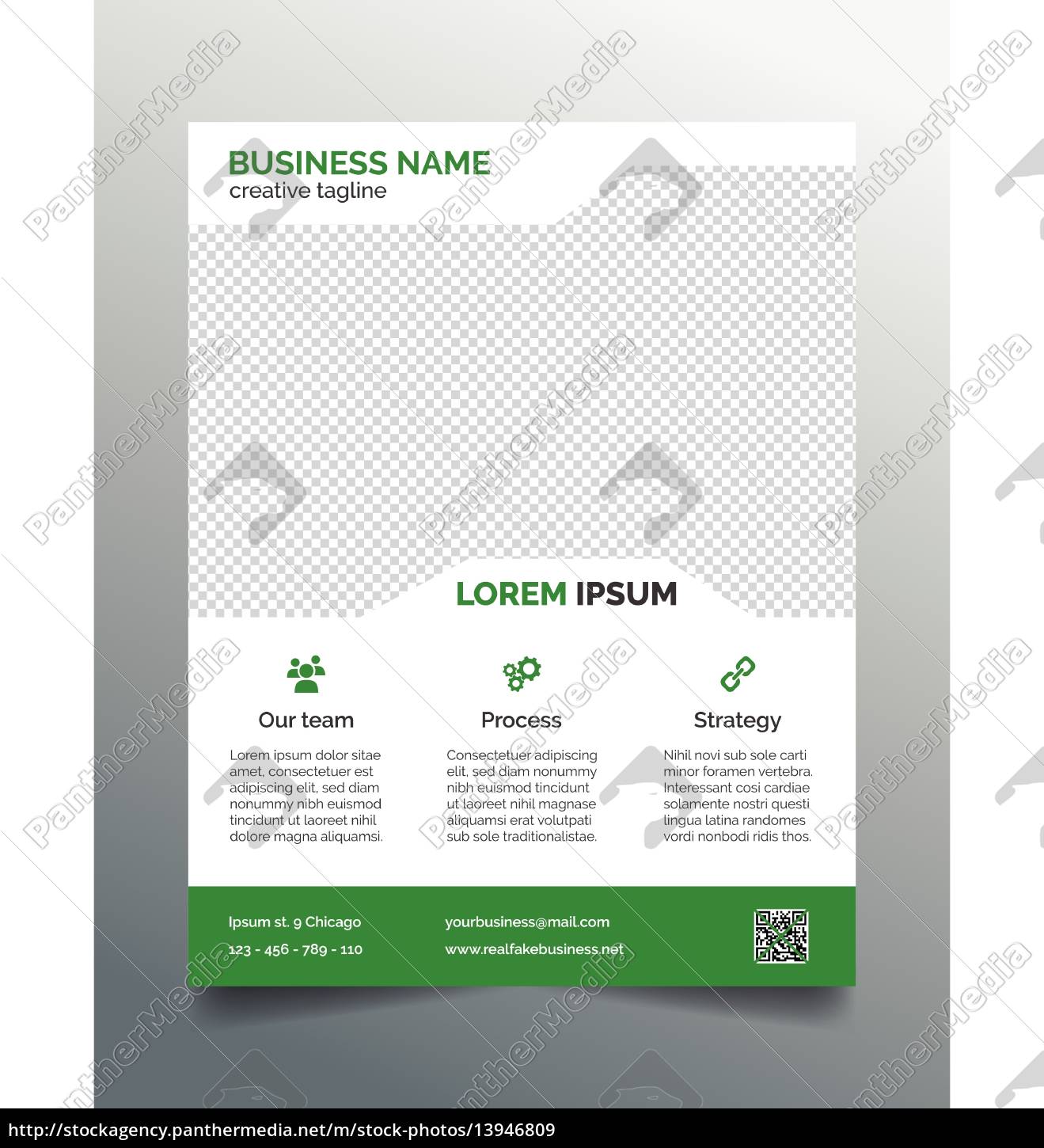 Business Flyer Vorlage Einfach Grun Design Lizenzfreies Bild Bildagentur Panthermedia