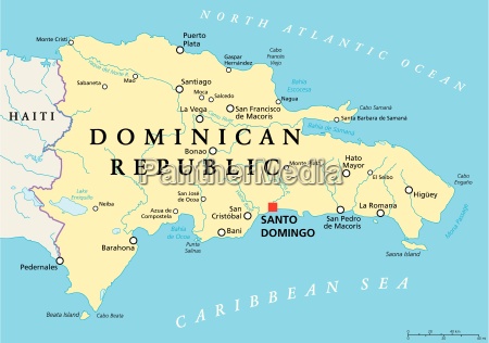 dominikanische republik politische karte - Lizenzfreies Bild