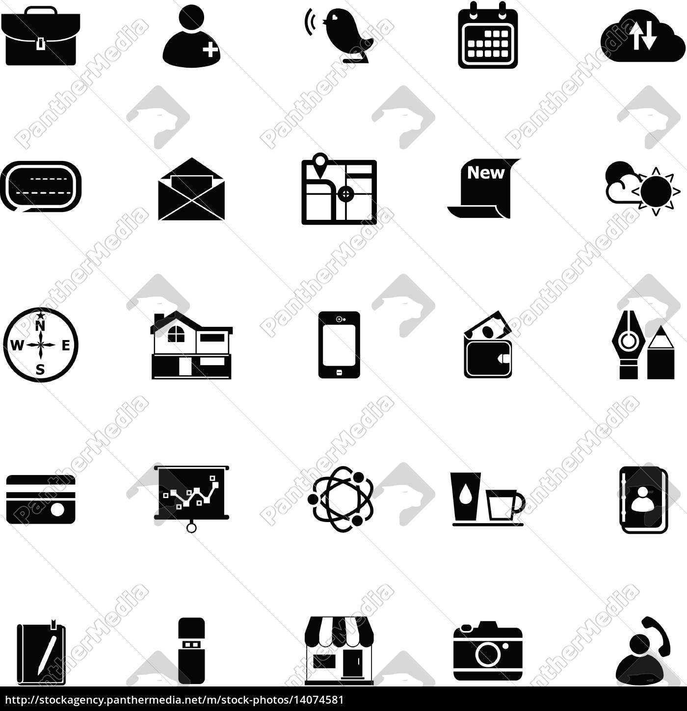 Handy Symbole Auf Weissem Hintergrund Stockfoto Bildagentur Panthermedia