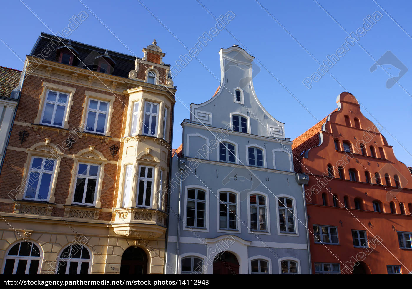 Baudenkmal in der historischen Altstadt Wismar Lizenzfreies Bild
