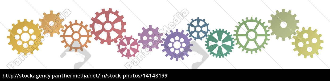 colored-gears-row-for-cooperation-symbolism-lizenzfreies-bild